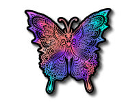 A vinyl decal sticker rainbow pastel colorful magical butterfly