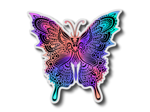 A vinyl decal sticker rainbow pastel colorful magical butterfly