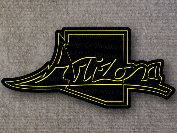 image of arizona state outline with stylish text