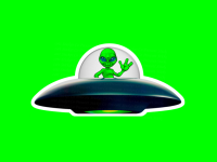 An image of a green alien inside space ship