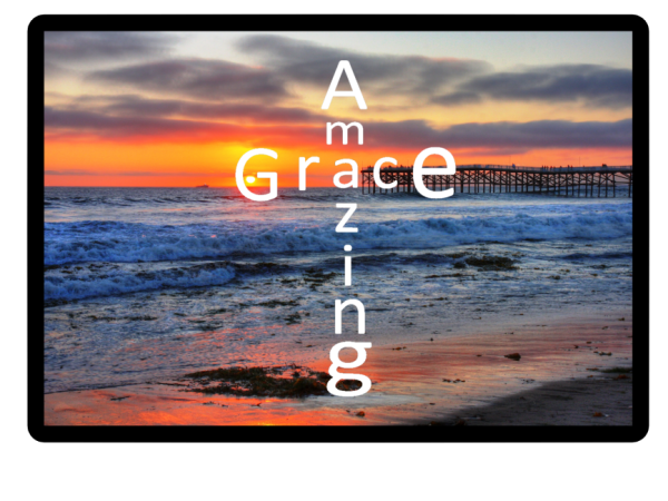 Amazing Grace Cross Christian Ocean Vinyl Laptop Bumper Sticker Decal - Image 6