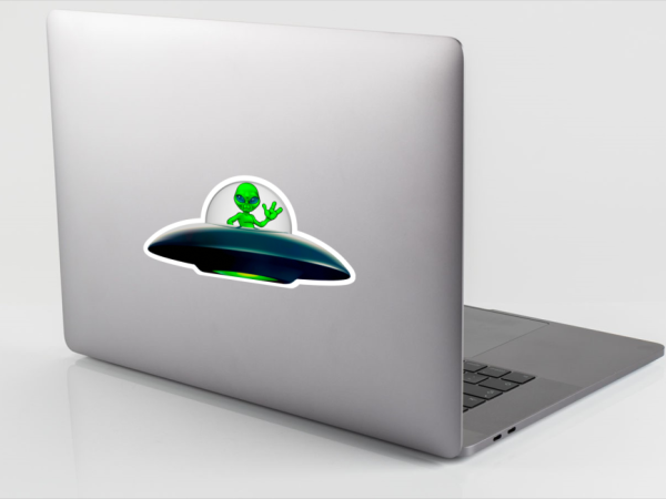 Alien neon green alien vinyl sticker decal take me to your leader - Image 4