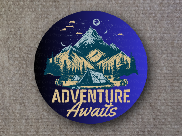 Adventure Awaits Jeep Camping vinyl sticker decal off road hiking bicycle