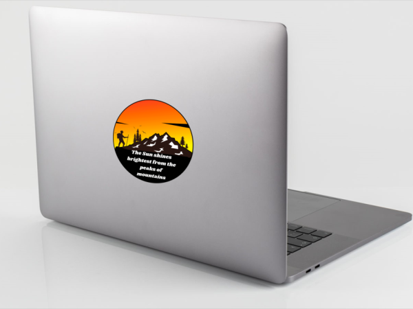 Sun Shines Brightest From Mountain Top Vinyl Window Laptop Bumper Sticker Decal - Image 4