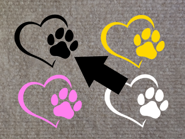 Dog Heart Paw Print Dog Vinyl Laptop Bumper Sticker Decal - Image 5