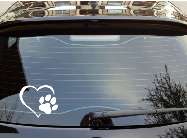 Dog Heart Paw Print Dog Vinyl Laptop Bumper Sticker Decal - Image 3