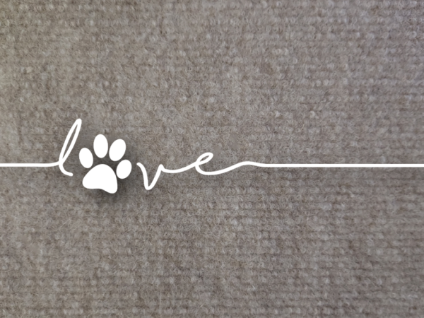 Image of dog paw print love decal