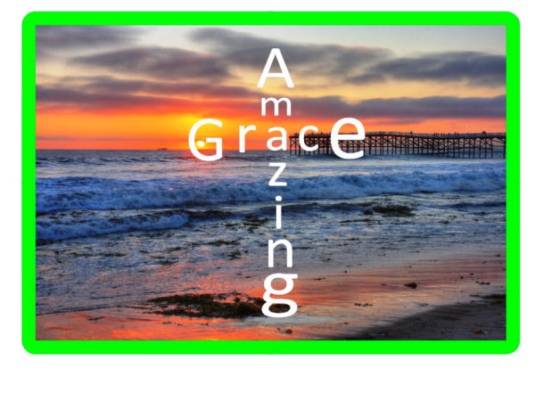 Amazing Grace Cross Christian Ocean Vinyl Laptop Bumper Sticker Decal - Image 10