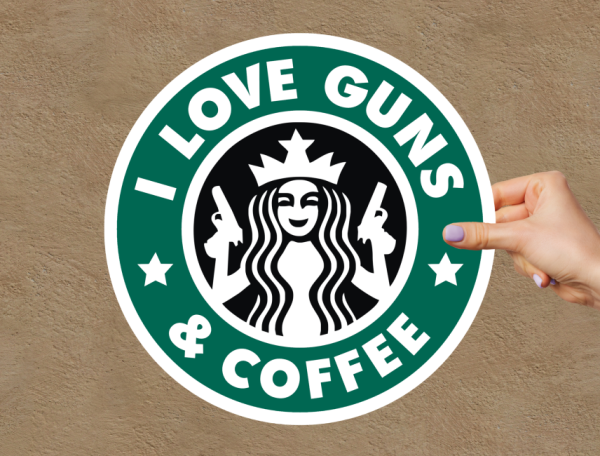 I Love Guns And Coffee Vinyl Window Laptop Bumper Sticker Decal - Image 3