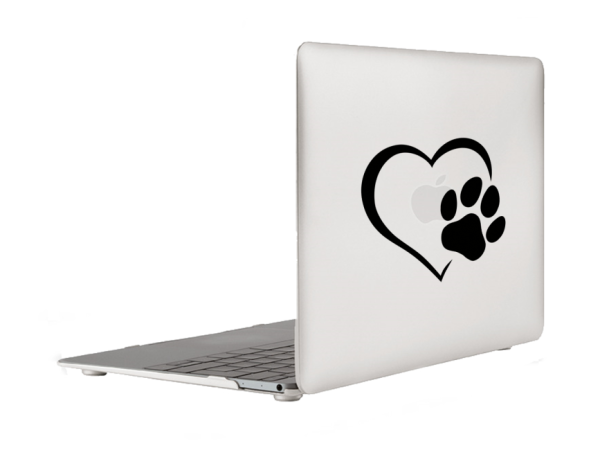 Dog Heart Paw Print Dog Vinyl Laptop Bumper Sticker Decal - Image 4