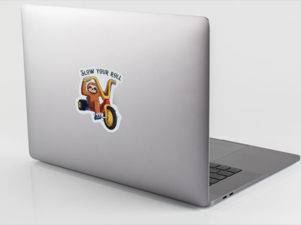 Slow Your Roll Sloth Motorcycle Vinyl Window Laptop Bumper Sticker Decal - Image 3