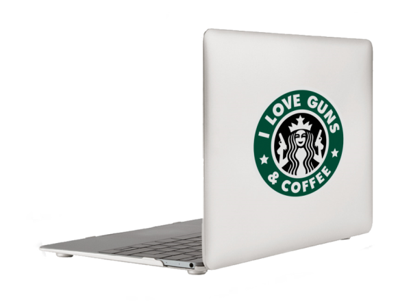 I Love Guns And Coffee Vinyl Window Laptop Bumper Sticker Decal - Image 2