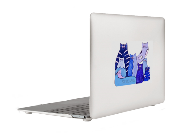 Blue Cats by Snowart (artist) Vinyl Window Laptop Bumper Sticker Decal - Image 4