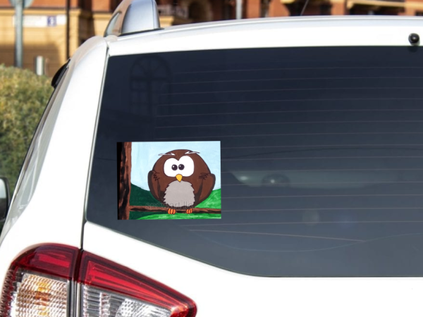 Brown Owl by Snowart (artist) Vinyl Window Laptop Bumper Sticker Decal - Image 4