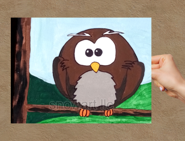 Brown Owl by Snowart (artist) Vinyl Window Laptop Bumper Sticker Decal - Image 2