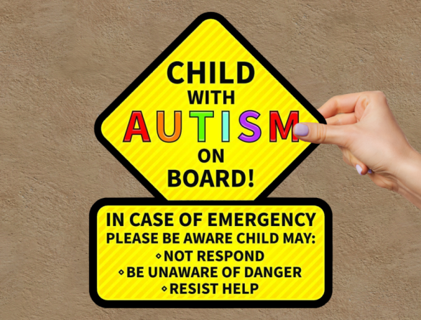 Child With Autism On Board! Window Laptop Bumper Sticker Decal - Image 6