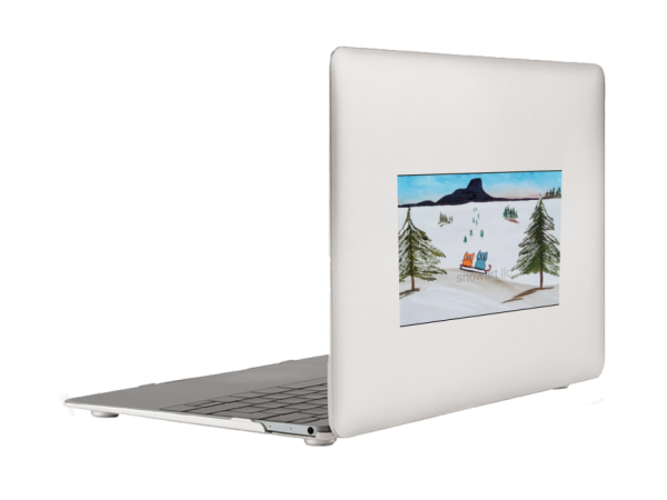 Sledding Cats On Prescott Thumb Butte by Snowart (artist) Vinyl Window Laptop Bumper Sticker Decal - Image 5