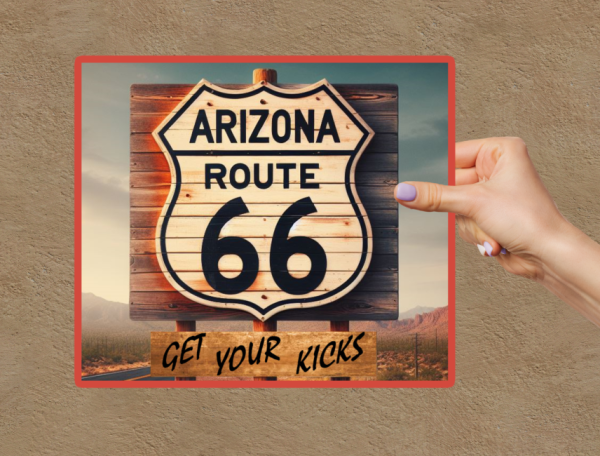 Route 66 Get Your Kicks Arizona Highway Sign Window Laptop Bumper Sticker Decal - Image 3