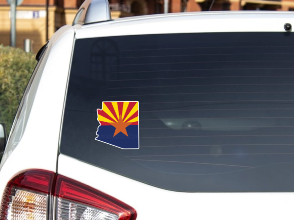 Arizona Flag State Outline Car Window Vinyl Laptop Sticker Decal - Image 3