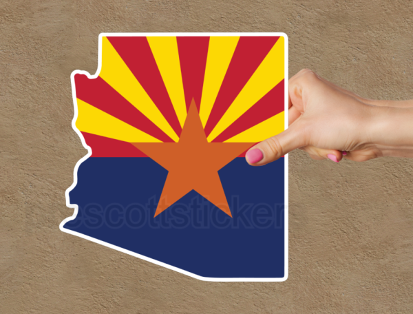 Arizona Flag State Outline Car Window Vinyl Laptop Sticker Decal - Image 4