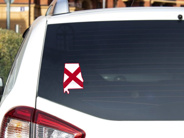 Alabama Flag State Outline Car Window Vinyl Laptop Sticker Decal - Image 3