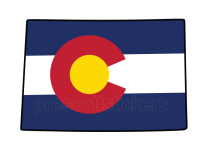 Colorful unique image of Colorado State Flag with Colorado State Outline