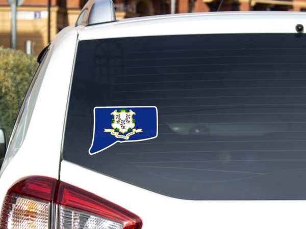 Connecticut Flag State Outline Car Window Vinyl Laptop Sticker Decal - Image 3