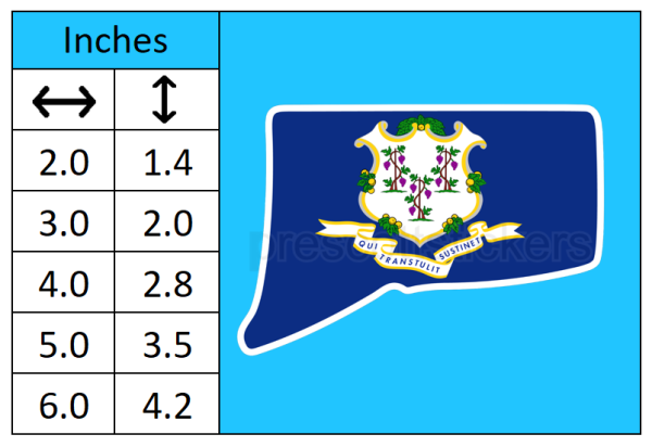 Connecticut Flag State Outline Car Window Vinyl Laptop Sticker Decal - Image 2