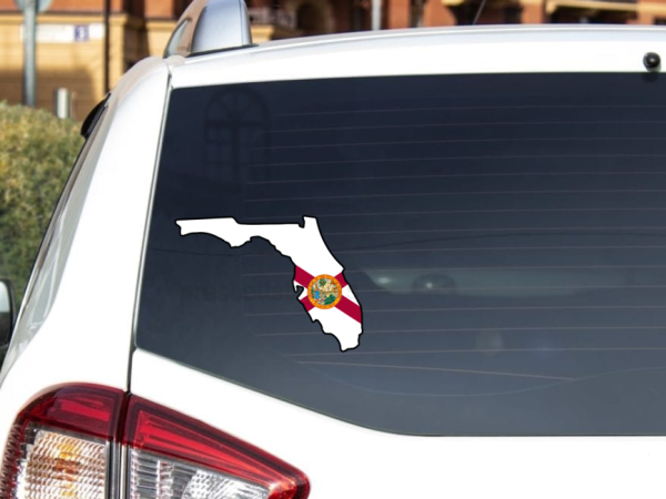 Florida Flag State Outline Car Window Vinyl Laptop Sticker Decal - Image 3