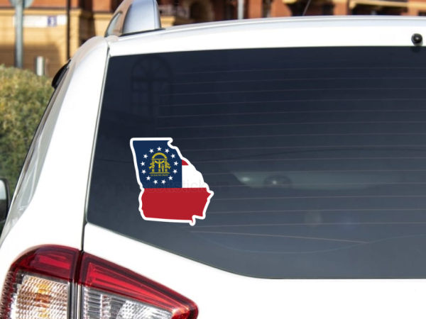 Georgia Flag State Outline Car Window Vinyl Laptop Sticker Decal - Image 4