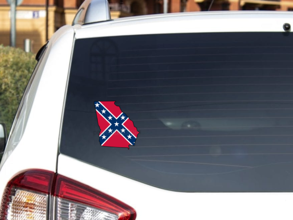 Georgia Confederate Flag State Outline Car Window Vinyl Laptop Sticker Decal - Image 3