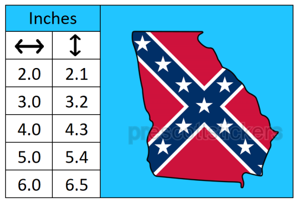 Georgia Confederate Flag State Outline Car Window Vinyl Laptop Sticker Decal - Image 2