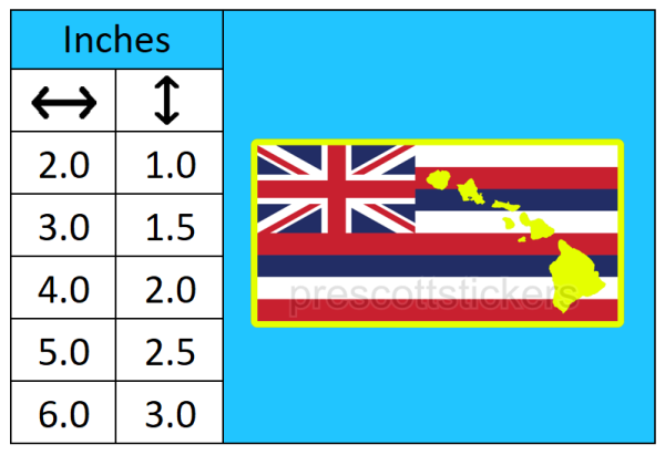 Hawaii Flag State Outline Car Window Vinyl Laptop Sticker Decal - Image 2