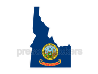 Colorful unique image of Idaho State Flag with Idaho State Outline