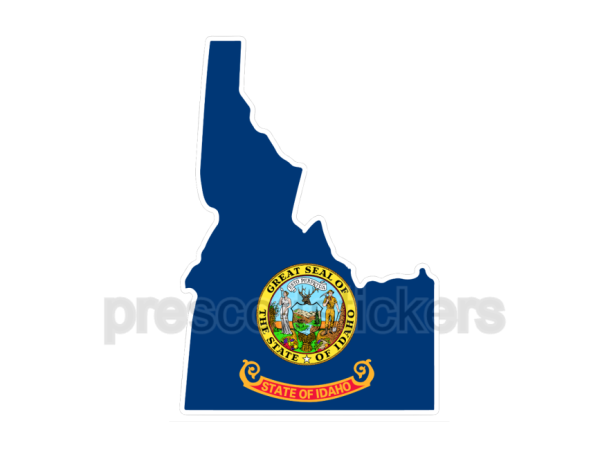 Colorful unique image of Idaho State Flag with Idaho State Outline