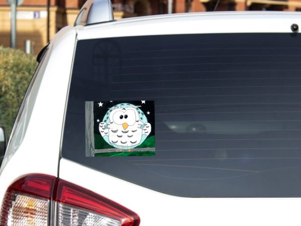 Snowy Owl by Snowart (artist) Vinyl Window Laptop Bumper Sticker Decal - Image 4