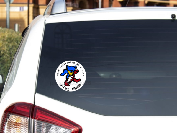 When Confronted By A Bear Play Dead Vinyl Window Laptop Bumper Sticker Decal - Image 4