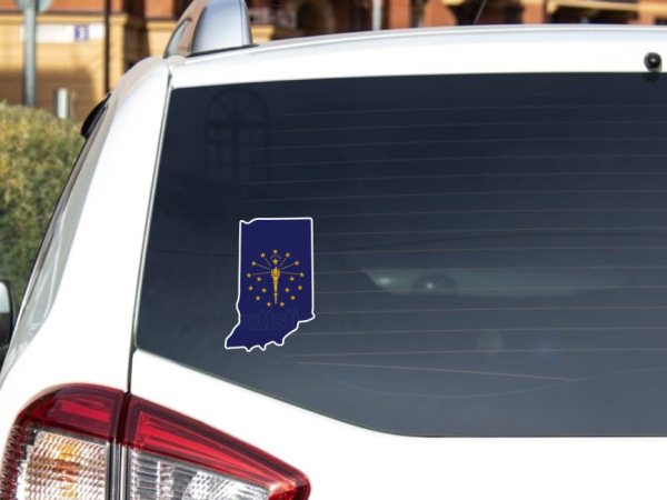 Indiana Flag State Outline Car Window Vinyl Laptop Sticker Decal - Image 4