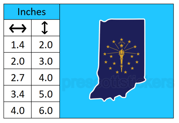 Indiana Flag State Outline Car Window Vinyl Laptop Sticker Decal - Image 3