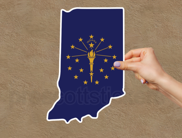 Indiana Flag State Outline Car Window Vinyl Laptop Sticker Decal - Image 2