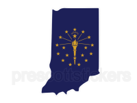 Colorful unique image of Indiana State Flag with state Outline