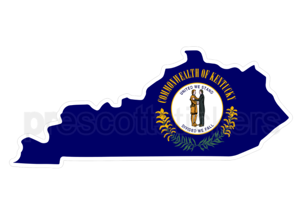 Colorful unique image of Kentucky State Flag with state outline