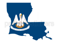 Colorful unique image of Louisiana State Flag with state outline