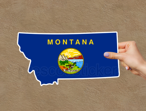 Montana Flag State Outline Car Window Vinyl Laptop Sticker Decal - Image 2