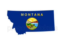 Colorful unique image of Montana State Flag with state outline