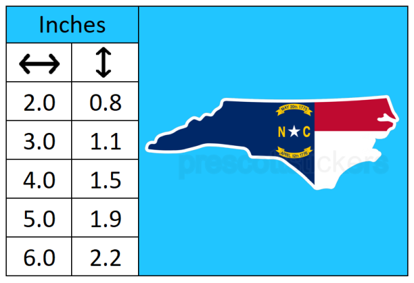 North Carolina Flag State Outline Car Window Vinyl Laptop Sticker Decal - Image 3