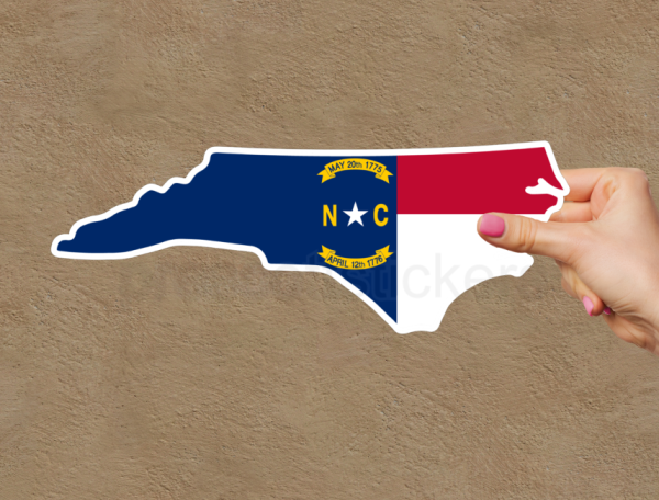 North Carolina Flag State Outline Car Window Vinyl Laptop Sticker Decal - Image 2