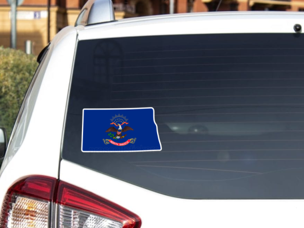 North Dakota Flag State Outline Car Window Vinyl Laptop Sticker Decal - Image 4