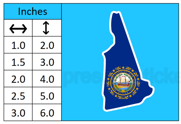 New Hampshire Flag State Outline Car Window Vinyl Laptop Sticker Decal - Image 3