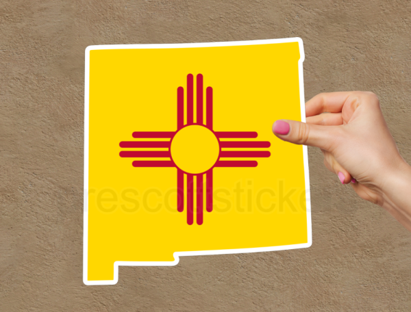 New Mexico Flag State Outline Car Window Vinyl Laptop Sticker Decal - Image 2